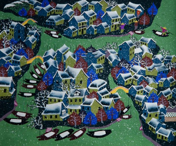 Naive Art Painting of a city